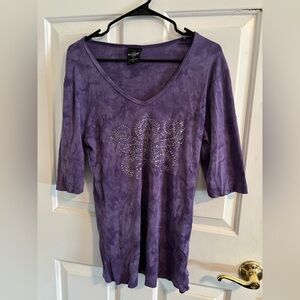 Vintage Sledge U.S.A. 100% Cotton Purple Tie Dye Top